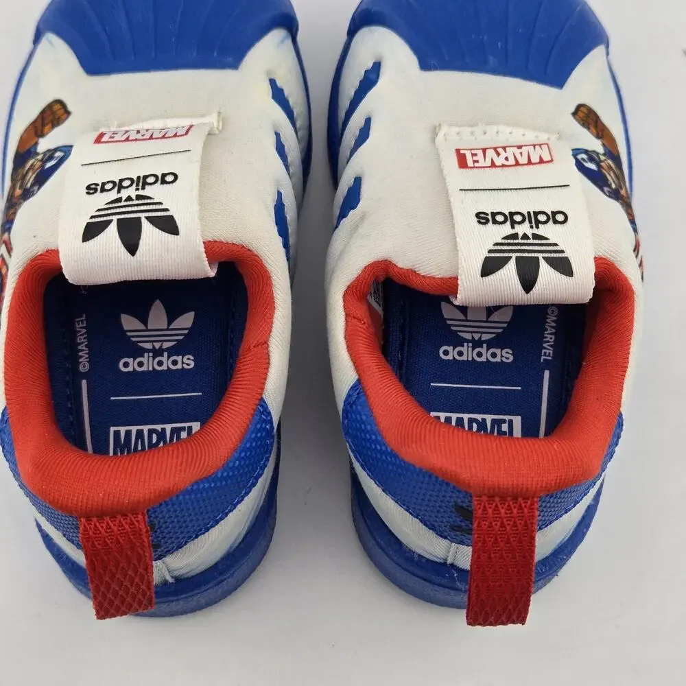 Adidas Superstar 360 Marvel Captain America Toddler Size 4K FX4882 Blue Red